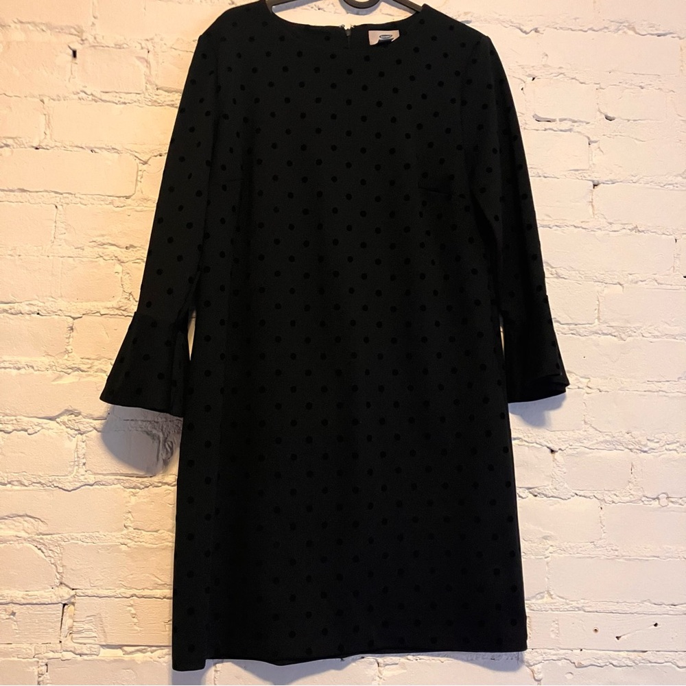 Old Navy Black Knee-length Dress with Frill Sleeves